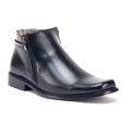 Men s 38307 Double Zipper Classic Square Toe Ankle Dress Boots (Black) For Sale