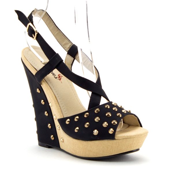 Women s BLW-08 Casual Studded Espadrilles Platform Wedges Strappy Sandals Supply