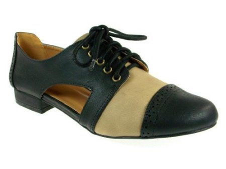 Women s Oliver-02 Cap Toe Open Side Lace Up Sneaker Shoes For Sale