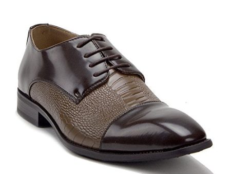 Men s 99626 Formal Patent Leather Crocodile Textured Oxfords Dress Shoes Online