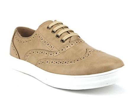 Scans Men s 63305 Classic Wing Tip Lace up Sneakers Fashion