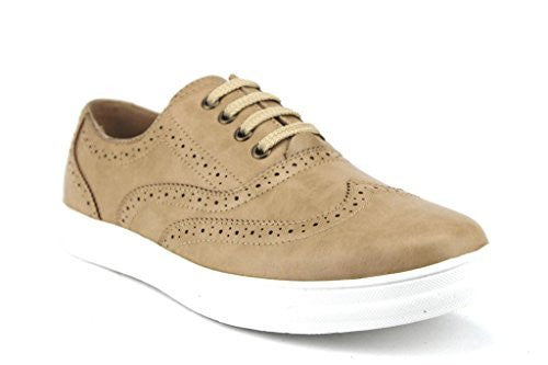 Scans Men s 63305 Classic Wing Tip Lace up Sneakers Fashion