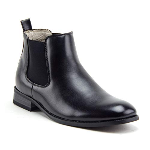 Men s 49113 Leather Lined Ankle High Classic Chelsea Dress Boots Online Sale