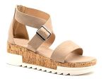 Women s Treaded Chunky Cork Ankle Strap Zipped Flatform Platform Sandals on Sale