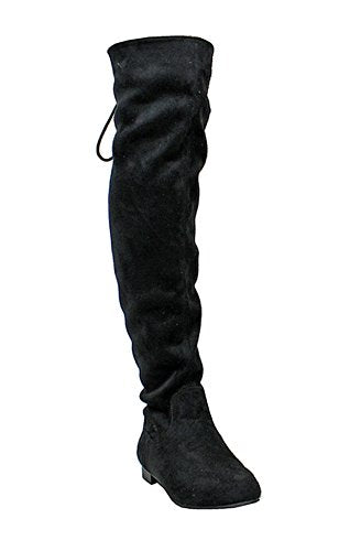 Women s Benson-1 Suede Drawstring Tie Riding Over The Knee Boots For Discount