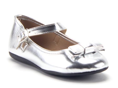 Girls FWD-13K Mary Jane Flats Round Toe Metallic Bow Dress Shoes Discount