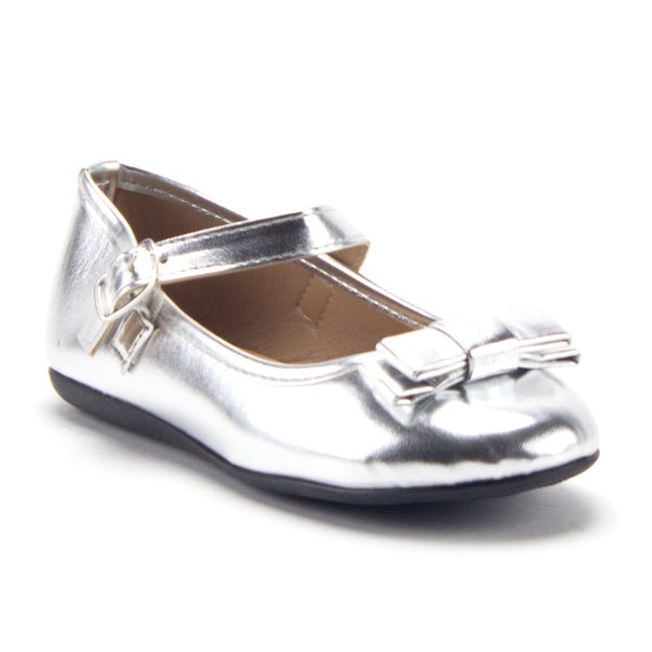 Girls FWD-13K Mary Jane Flats Round Toe Metallic Bow Dress Shoes Discount