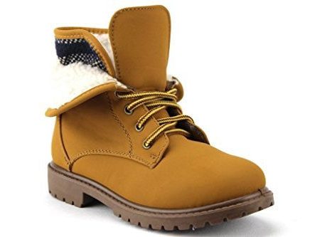 Kids BWY-03 Fleece Lined Fold Down Collar Desert Chukka Boots Fashion