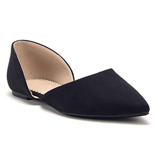 Women s Hedy-02 Pointed Toe Slip On D Orsay Cut Out Ballet Flats Shoes Sale