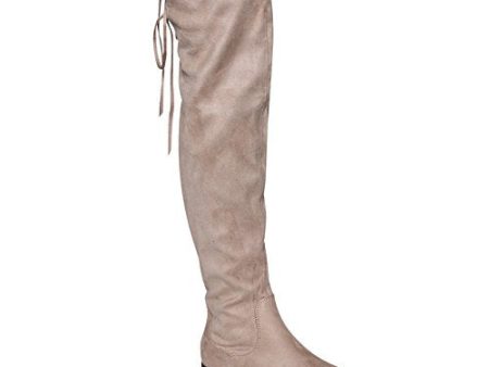 Women s Maggy-1Thigh High Drawstring Low Chunky Heel Boots Cheap