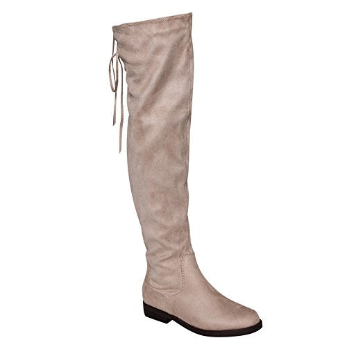 Women s Maggy-1Thigh High Drawstring Low Chunky Heel Boots Cheap