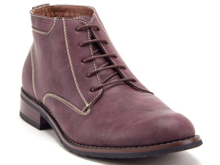 Jazamé Men s 917131 Distressed Round Toe Lace Up Ankle High Chukka Dress Boots Online now