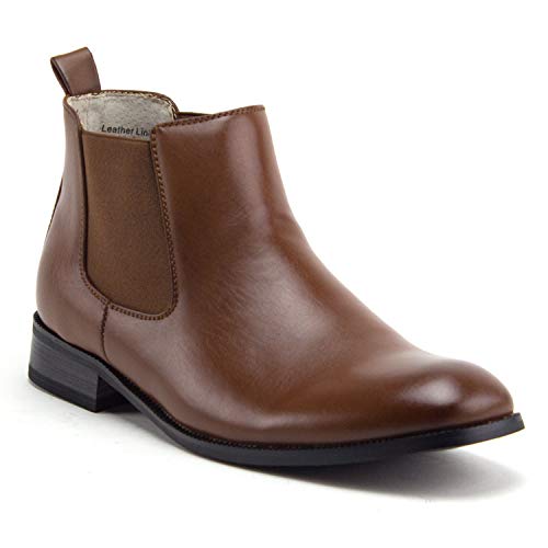 Men s 49113 Leather Lined Ankle High Classic Chelsea Dress Boots Online Sale