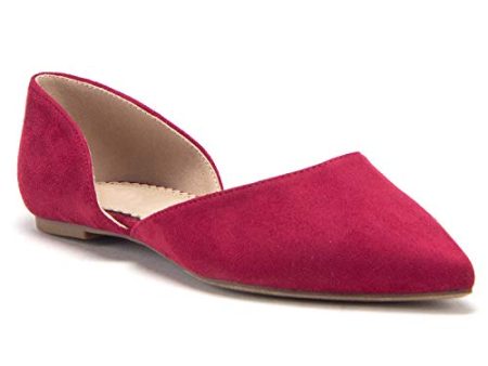 Women s Hedy-02 Pointed Toe Slip On D Orsay Cut Out Ballet Flats Shoes Sale