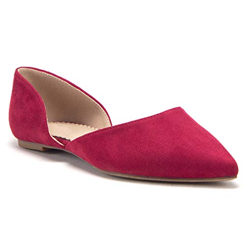 Women s Hedy-02 Pointed Toe Slip On D Orsay Cut Out Ballet Flats Shoes Sale