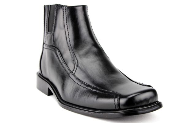 Men s 38912 Leather Lined Ankle High Moto Zipped Chelsea Dress Boots Discount