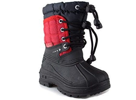 Kids BHD-08I Toddlers Two Tone Pull Tie Lace Water Resistant Winter Snow Boots Cheap