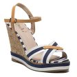 Women s Abbie-1 Nautical Sailor Stripe Platform Wedges Sandals For Discount