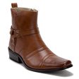 Jazame Men s 39093 Leather Lined Tall Western Style Cowboy Dress Boots Discount