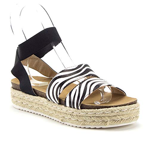 Women s Espadrille Flatform Platform Stretch Ankle Strap Sandals Fashion