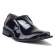 Men s 15811 Leather Lined Metal Tip Pointy Toe Slip On Loafers Dress Shoes Discount