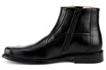 Men s 38912 Leather Lined Ankle High Moto Zipped Chelsea Dress Boots Discount