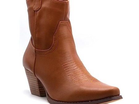 Womens Ankle High Boho Chic Western Cowboy Style Boots, Cowgirl Rodeo Shoes Online Hot Sale