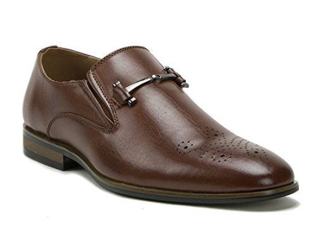 Men s 95202 Leather Lined Perforated Toe Horse Bit Slip On Dress Loafers Shoes For Sale