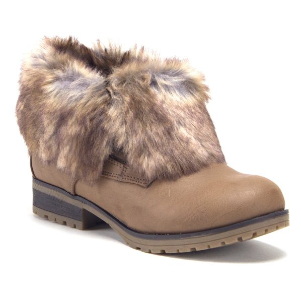 Women s Wynne-08 Ankle Bootie Fold Down Fur Combat Winter Chukka Boots on Sale