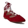 Women s Rylee Suede Ankle Tie Pointy Toe Flat Shoes Supply