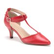 Women s Ellie T-Strap Pointy-Toe Pumps Kitty Heels Dress Shoes For Sale