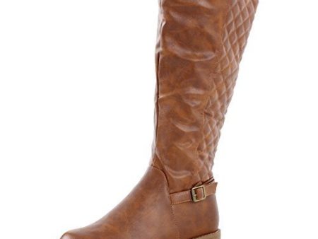 Women s Lahore Quilted Calf High Ridding Boots Cheap