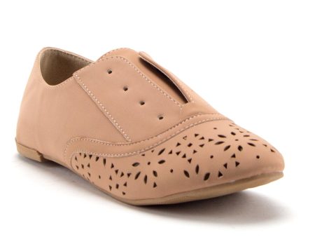 Women s Salya-707 Slip On Laser Cut Out Perforated Lace-Less Menswear Oxfords Flats Shoes on Sale