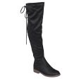 Women s Maggy-1Thigh High Drawstring Low Chunky Heel Boots Cheap