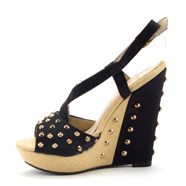 Women s BLW-08 Casual Studded Espadrilles Platform Wedges Strappy Sandals Supply