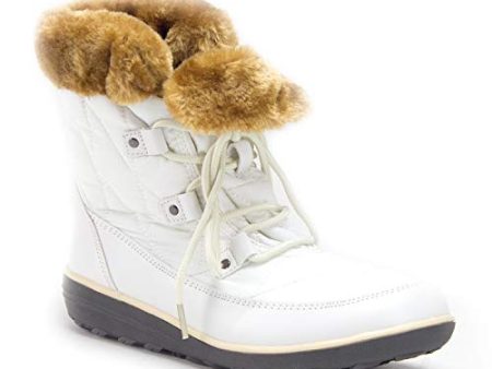 Women s Hike-02 Outdoor Fur Cuff Lace-Up Quilted Winter Snow Boots For Sale