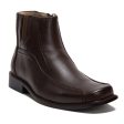 Men s 38912 Leather Lined Ankle High Moto Zipped Chelsea Dress Boots Discount