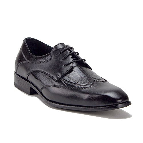 Men s 19130 Wing Tip Pinstripe Texture Lace Up Oxfords Dress Shoes Fashion