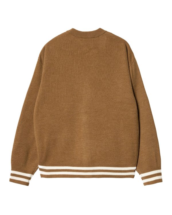 Carhartt Wip Brown Ducks Cardigan Hamilton Brown-Wax For Discount