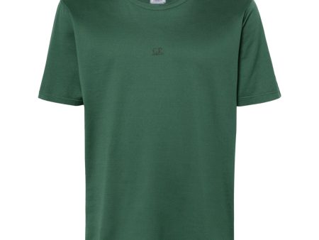 CP Company 70-2 Mercerized Jersey Logo Tee Duck Green Hot on Sale