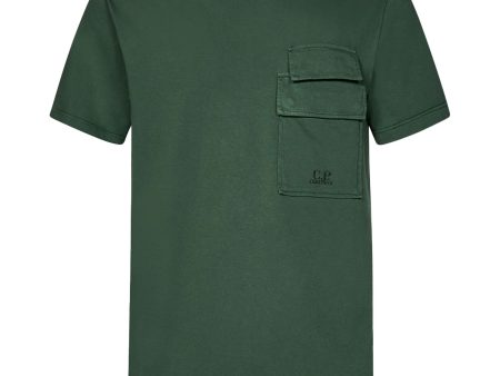 CP Company 20-1 Jersey Flap Pocket Tee Duck Green Sale