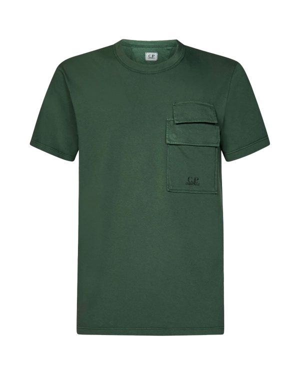 CP Company 20-1 Jersey Flap Pocket Tee Duck Green Sale