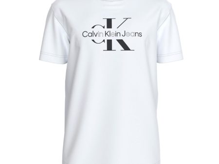 Calvin Klein Disrupted Outline Monologo Tee Bianco For Cheap