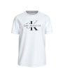 Calvin Klein Disrupted Outline Monologo Tee Bianco For Cheap