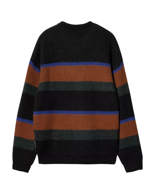 Carhartt Wip Merton Sweater Sundling Stripe-Deep Hamilton Brown Cheap