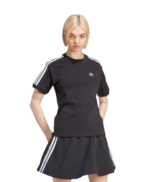 T-Shirt Donna Adidas 3 Stripe Black Online now