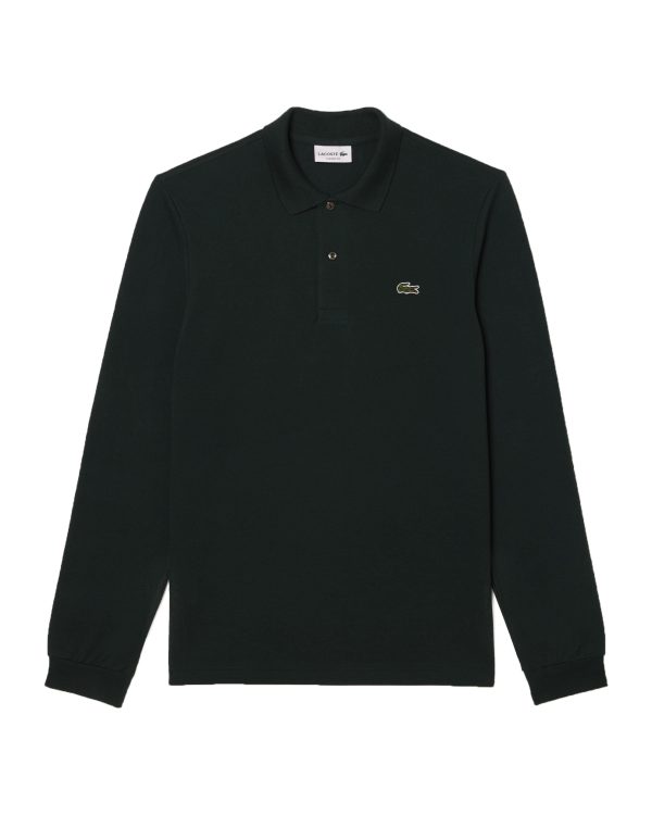 Polo Manica Lunga Uomo Lacoste Verde Scuro For Discount