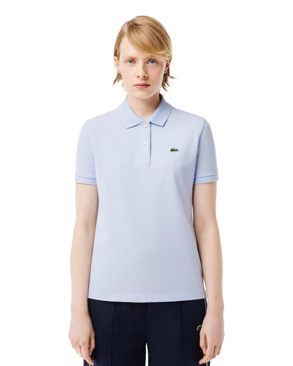 Polo Donna Lacoste Classic Celeste Sale