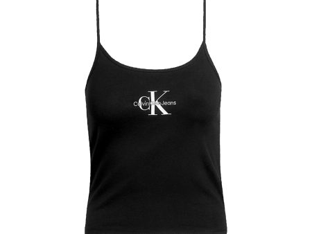 Calvin Klein Monologo Strappy Tank Top Nero Online