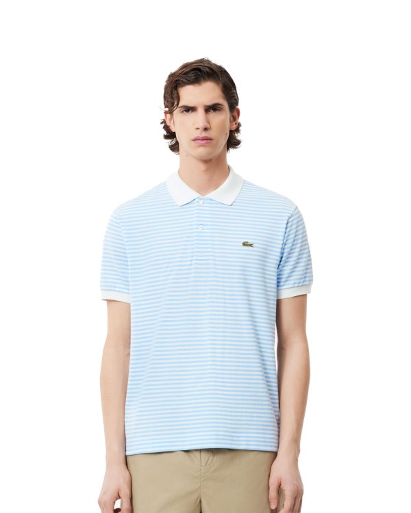 Polo Uomo Lacoste Righe Azzurra Sale